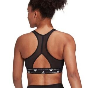 ADIDAS PowerReact Training Medium-Support Sports Bra Black size small